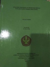 Image of Analisis Peramalan Produksi Beras di Kabupaten Parigi Moutong