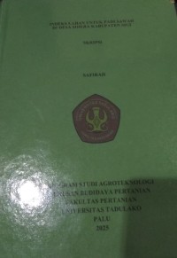 Indek Lahan Untuk Padi Sawah Di Desa Sidera Kabupaten Sigi