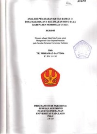 Image of Analisis Pemasaran Getah Damar Di Desa Malino Jaya Kecamatan Soyo Jaya Kabupaten Morowali Utara