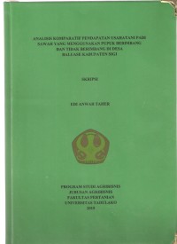 Image of Analisis Komparatif Pendapatan Usahatani Padi Sawah Yang Menggunakan Pupuk Berimbang dan Tidak Berimbang di Desa Baluase Kabupaten Sigi